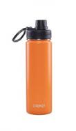 Drinco - Stainless Steel Water Bottle Flask Water Bottle | Double Wall Vacuum Insulated Water Bottle | Perfect For Traveling Camping With Spout Lid | Orange | Bpa Free | 20 Oz